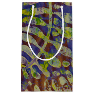 Gelli Print Stencil Abstract Art Small Gift Bag