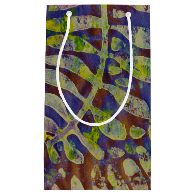 Gelli Print Stencil Abstract Art Small Gift Bag (Front)