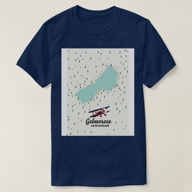Gelmersee lake map Switzerland T-Shirt (Design Front)