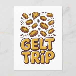 Gelt Trip Funny Hanukkah Jewish Jew Hebrew Culture Announcement Postcard