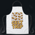 Gelt Trip Funny Hanukkah Jewish Jew Hebrew Culture Apron<br><div class="desc">Gelt Trip Hanukkah, Hanukkah Gelt Humour, Jewish Money Meme, Chocolate Coin Fun, Festive Hanukkah Joke, Gelt Lover Gift, Hanukkah 2025, Money Humour, Jewish Holiday Fun, Dreidel Season</div>