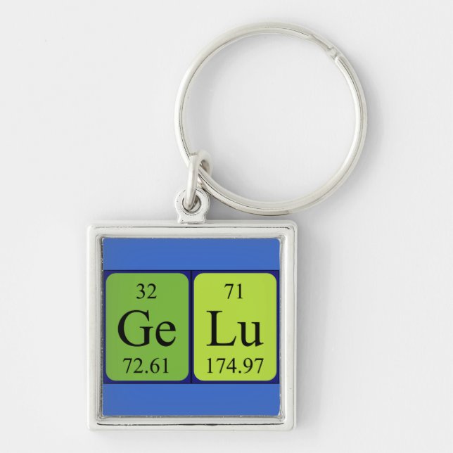 Gelu periodic table name keyring (Front)