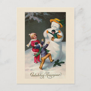 "Gelukkig Nieunjaar" Vintage Dutch Postcard