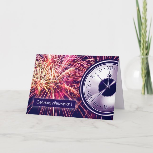 Gelukkig Nieuwjaar. New Year's Card in Dutch (Front)