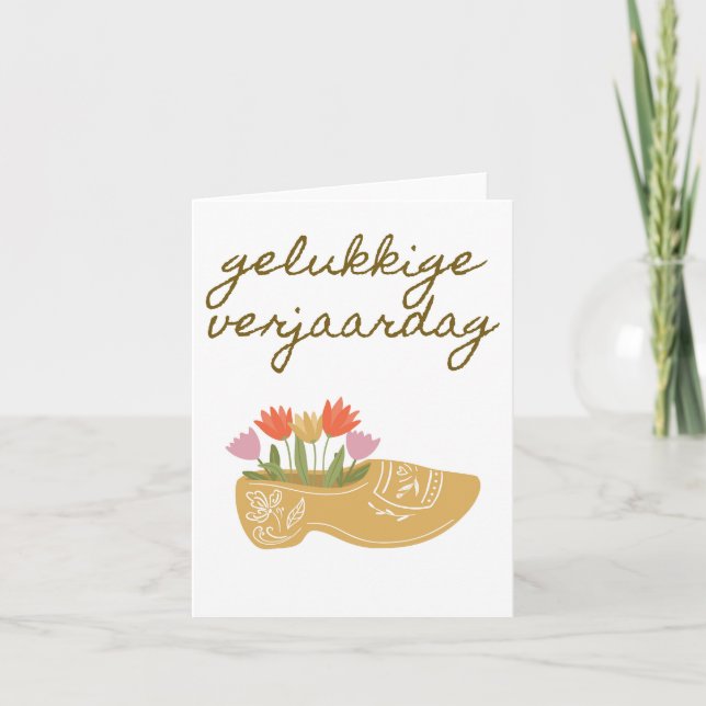 Gelukkige verjaardag, Dutch happy birthday  Card (Front)