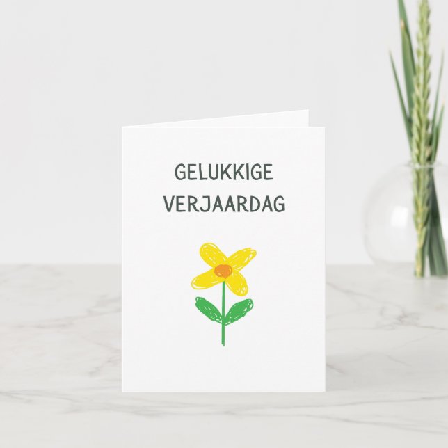 Gelukkige verjaardag, Dutch happy birthday  Card (Front)