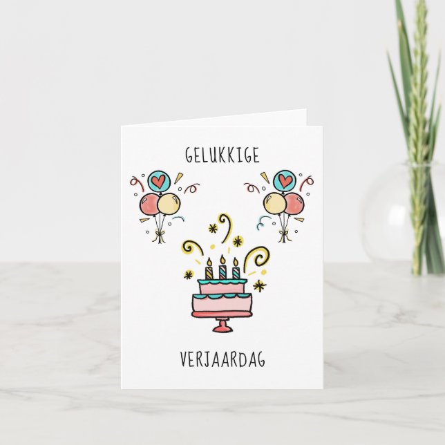 Gelukkige Verjaardag | Happy Birthday Card (Front)