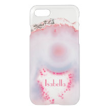 Gem Agate rose personnalisé Crystal Clear coque