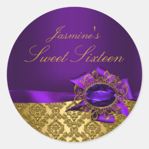 Gem & Bow  Purple Sweet 16 Sticker