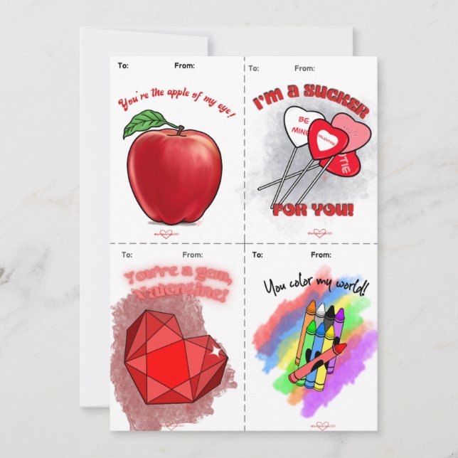 Gem Cut & Share Kids Valentine's Day Cards (Front)