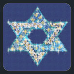 Gem decorated Star of David Square Sticker<br><div class="desc">Gems and sparklies filling in the shape of the Star of David make this a very special gift for yourself or friends and family this Hanukkah.</div>