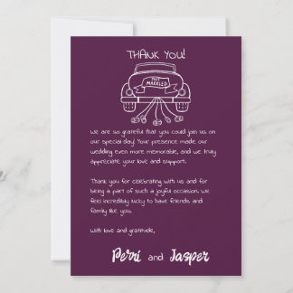 Gem & Pen Thank You Card Ruby
