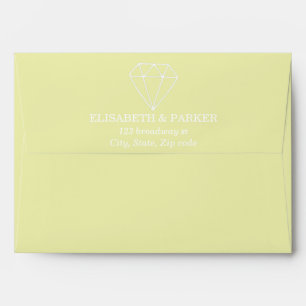 Gem Stone Pastel Green Wedding Envelope