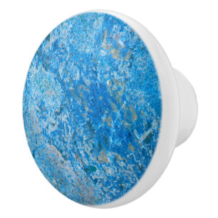 Gem Stone Pattern, Blue Bahia Granite Ceramic Knob