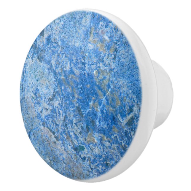 Gem Stone Pattern, Blue Bahia Granite Ceramic Knob (Right)