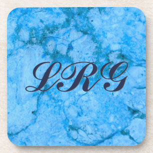 Gem Stone Pattern, Blue Granite Beverage Coaster