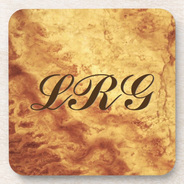 Gem Stone Pattern, Gold Tiger Eye Beverage Coaster (Front)
