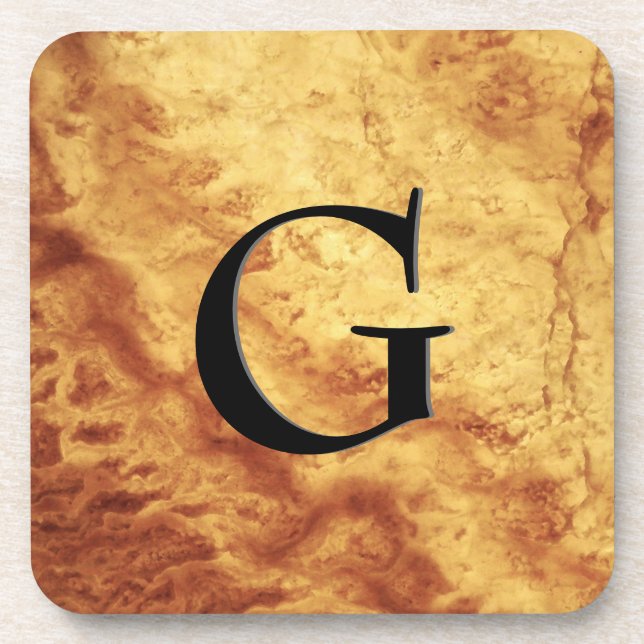 Gem Stone Pattern, Gold Tiger Eye & Black Onyx Coaster (Front)