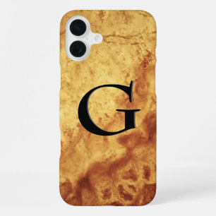 Gem Stone Pattern, Gold Tiger Eye & Black Onyx iPhone 16 Plus Case