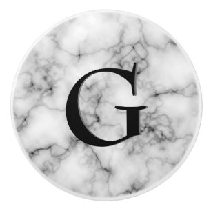 Gem Stone Pattern, Grey / Grey Marble & Black Onyx Ceramic Knob