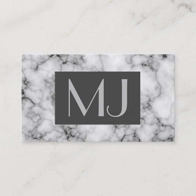 Gem Stone Pattern, Grey / Grey Marble Business Card (Front)