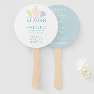 Gem Stones Modern Pastel Blue Wedding Hand Fan
