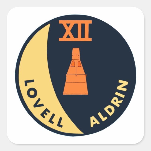 Gemini 12 Lovell and Aldrin Square Sticker (Front)