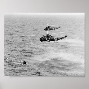 Gemini 3 Splashdown & Recovery Poster