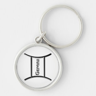 GEMINI, Abstract Design of the Zodiac Sign,  Keychain