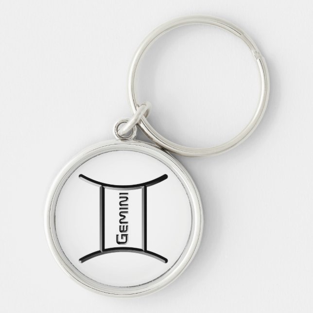 GEMINI, Abstract Design of the Zodiac Sign,  Keychain (Front)