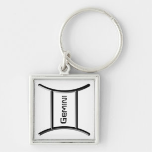 GEMINI, Abstract Design of the Zodiac Sign,  Keychain