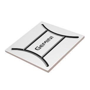 GEMINI, Abstract Design of the Zodiac Sign,  Tile