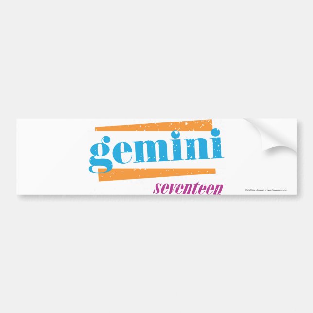 Gemini Aqua Bumper Sticker (Front)