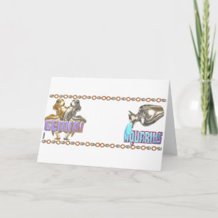 Gemini Aquarius zodiac friendship Card