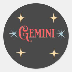 Gemini Astrological Sign Classic Round Sticker