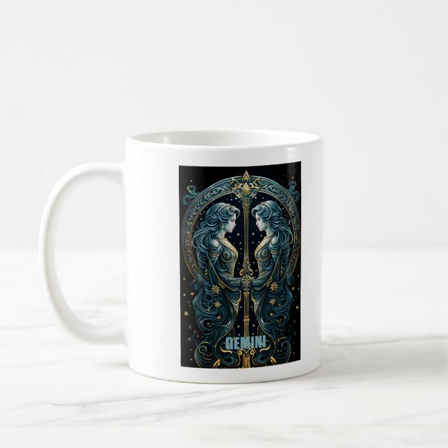 Gemini astrology sign coffee mug (Left)