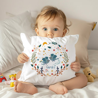 Gemini Baby Zodiac Nursery Coussin