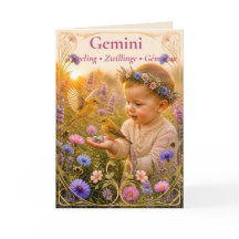 Gemini Birth Announcement Card | Dreamy Collection