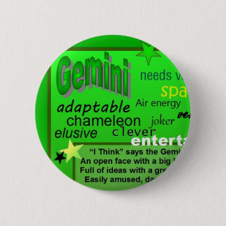 GEMINI BIRTHDAY 2 INCH ROUND BUTTON