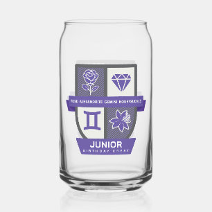 Gemini Birthday Crest™ for June 1-21 Can Glass