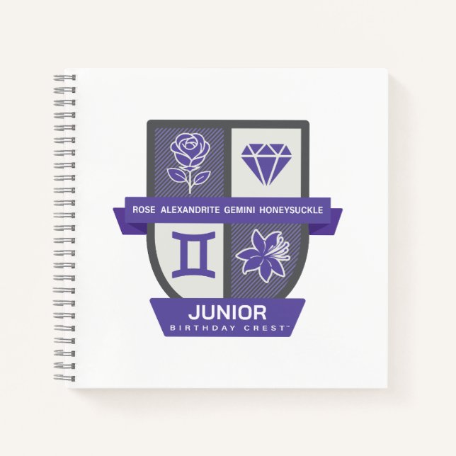 Gemini Birthday Crest™ for June 1-21 Notebook (Front)