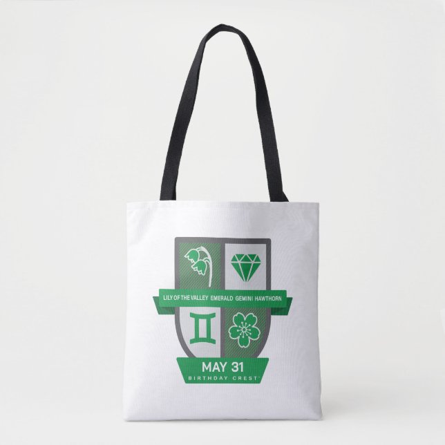 Gemini Birthday Crest™ for May 21-31 Tote Bag (Front)