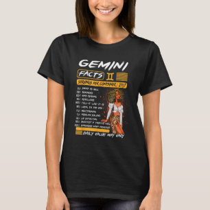 Gemini Birthday Melanin Afro Queen For Black Wome T-Shirt