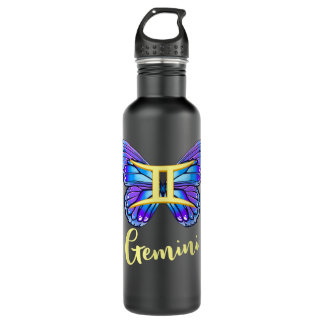 Gemini Butterfly Zodiac Sign of Butterfly Wings fo 710 Ml Water Bottle