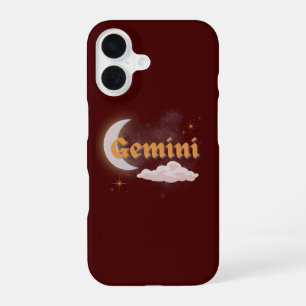 Gemini Celestial Moon Cloud Stars Astrology Art iPhone 16 Case