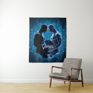 Gemini Celestial Twins Wall Tapestry