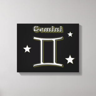 Gemini chrome symbol canvas print