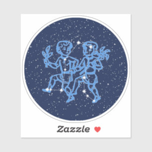 Gemini Constellation and Zodiac Sign with Stars