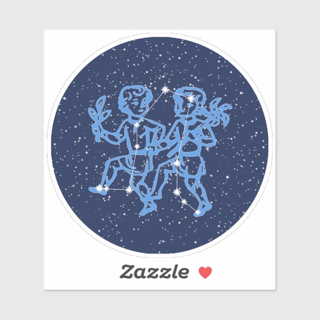 Gemini Constellation and Zodiac Sign with Stars (Sheet)