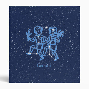 Gemini Constellation and Zodiac Sign with Stars Binder